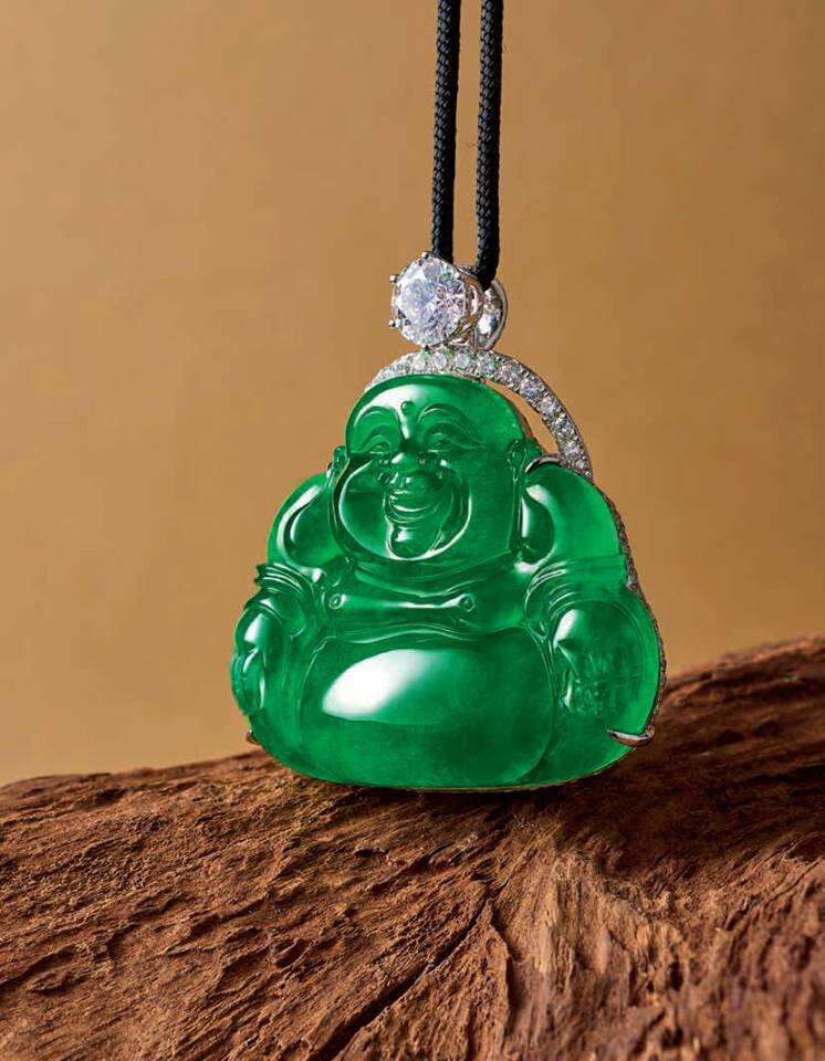 Diamond jade hot sale buddha pendant