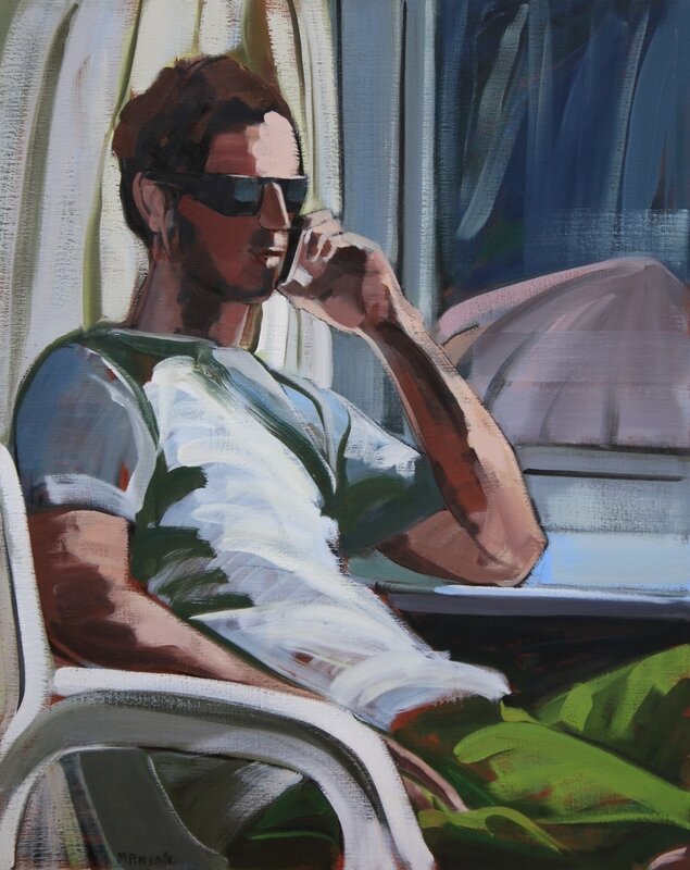 tête à tête - huile sur toile - 92 x 73 cm