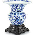 A large blue and white zhadou, qing dynasty, 18th century
