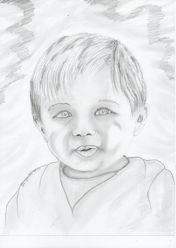 Dessin Portrait D Enfant Bebe Dans Le Creux Des Mains Croquis Xl