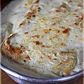 Crêpes fourrées saumon/épinards/champignons, le tout gratiné au four