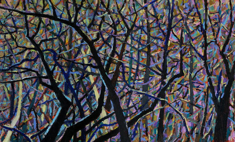 In the bush, mars 2018, pastel à l'huile, 48 x 32 cm