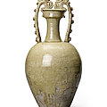 A Massive Straw-Glazed 'dragon-handled' Amphora, Xing or Gongxian kilns, Tang dynasty (618-907)