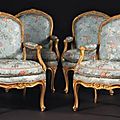 Suite de quatre fauteuils «a la reine» par jean boucault (vers 1705-paris, 1786) reçu maître en 1728 france, époque louis xv